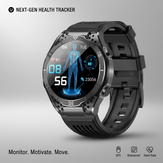 Robuuste ECG Smartwatch met Gezondheidsmeting & Bellen – Hartslag, Bloeddruk, Zuurstof – iOS & Android